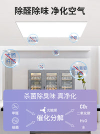 雷士照明厨房灯led全光谱吸顶灯300x600集成吊顶灯厕所灯卫生间灯 【IP64防护升级-全光谱照明】悬浮曲面无边框|珍珠白24W|30X30cm|白光