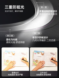 公牛国AA级智能护眼灯儿童小学生书桌学习作业专用防蓝光阅读台灯 触摸开关 品质款：【冰山银sr s】偏光设计/双重防眩/智能调光/14W