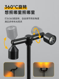 led酒吧台灯充电气氛灯射灯清吧氛围灯小夜灯户外摆摊餐桌桌灯 触摸开关 国内扁插 黑色+B款四头+暖白光+充电器