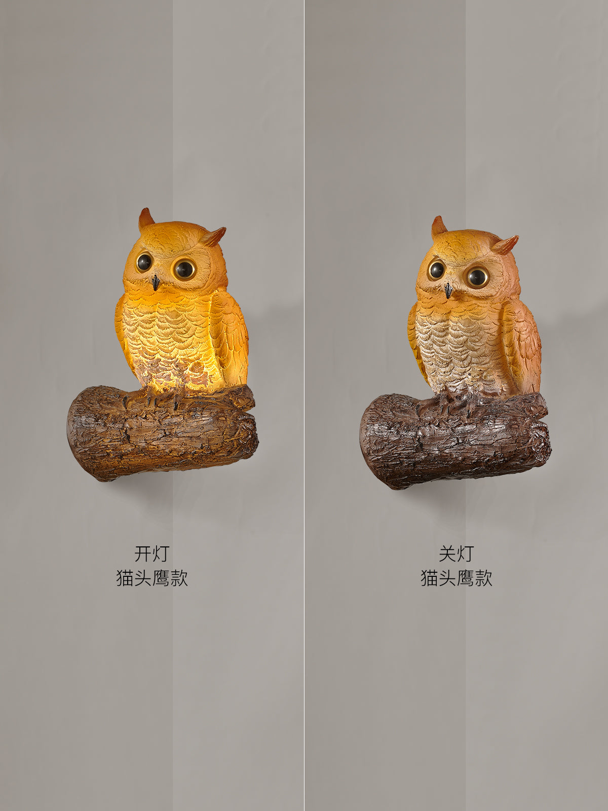 彼莎动物挂壁灯具猫头鹰鹦鹉创意个性艺术装饰墙户外复古走廊过道 鹦鹉-右款--三色光