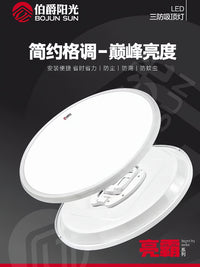吸顶灯伯爵阳光吸顶灯三防72W40W25W LED灯白光6500K推入式安装超 40w白光【流通款】黑框 直径38