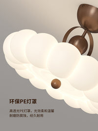 QINGYAO清瑶 美式乡村吸顶灯奶油中古风卧室灯儿童房新中式南瓜灯 【全光谱护眼】B款 白+咖色 52CM 三色
