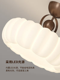 QINGYAO清瑶 美式乡村吸顶灯奶油中古风卧室灯儿童房新中式南瓜灯 【全光谱护眼】B款 白+咖色 52CM 三色