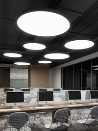 LED圆环形吊灯办公室商场超市网咖健身房店铺吧台工业风造型灯具 白色-实心--80cm（白光）