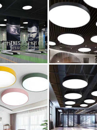 LED圆环形吊灯办公室商场超市网咖健身房店铺吧台工业风造型灯具 白色-实心--80cm（白光）
