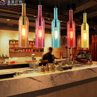 个性创意酒吧台酒瓶灯工业风复古餐厅咖啡厅服装店装饰LED吊灯具
