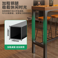 吧台桌家用阳台休闲小吧台靠墙长条窄桌奶茶店简约桌椅套装高桶 【矮款】120*40*75-加厚5cm台面加粗4cm桌腿、修长桌面 厚重面板