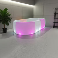 LED酒吧发光吧台户外家具可移动圆形创意调酒酒吧台聚会派对桌椅 脚踩吧椅