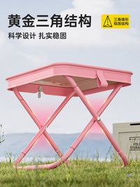 户外手包折叠凳便携笔袋小马扎露营地铁火车无座钓鱼神器户外板凳 卡皮巴拉蓝色【加粗加厚碳钢+加大加厚椅面】承重320斤