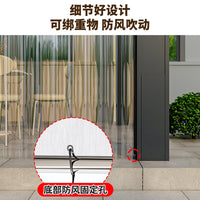 庭院凉亭挡风防雨隔断帘PVC透明塑料软帘户外防尘遮挡门帘免打孔 PVC高透【送杆子+铁环】左右底角打小孔 【适合120-180cm门宽】帘宽[100X2片]x高220cm