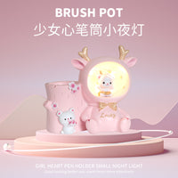 女童生日礼物初中生6-10岁小女孩伴手礼儿童节小学生女儿12有意义 粉色小鹿笔筒+保温杯+发卡