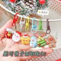 卡通可爱ins风圣诞主题系列钥匙扣挂件学生包包装饰品幼儿园礼物