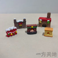 场景模型仿真微缩迷你小圣诞树栅栏壁炉雪橇微景沙盘道具装饰摆件 金币宝箱（1.4*2cm）