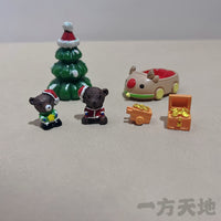 场景模型仿真微缩迷你小圣诞树栅栏壁炉雪橇微景沙盘道具装饰摆件 金币宝箱（1.4*2cm）