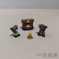 场景模型仿真微缩迷你小圣诞树栅栏壁炉雪橇微景沙盘道具装饰摆件 金币宝箱（1.4*2cm）