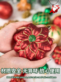 圣诞节圣诞树套餐套装配件圣诞球装饰品橱窗挂饰拍照道具场景布置 盒装-套70装香槟金白1【一套70个】