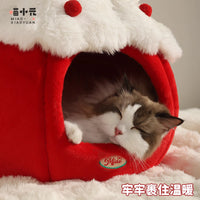 喵小元猫窝冬季保暖封闭式猫帐篷大猫屋宠物睡垫冬天猫咪安全感窝