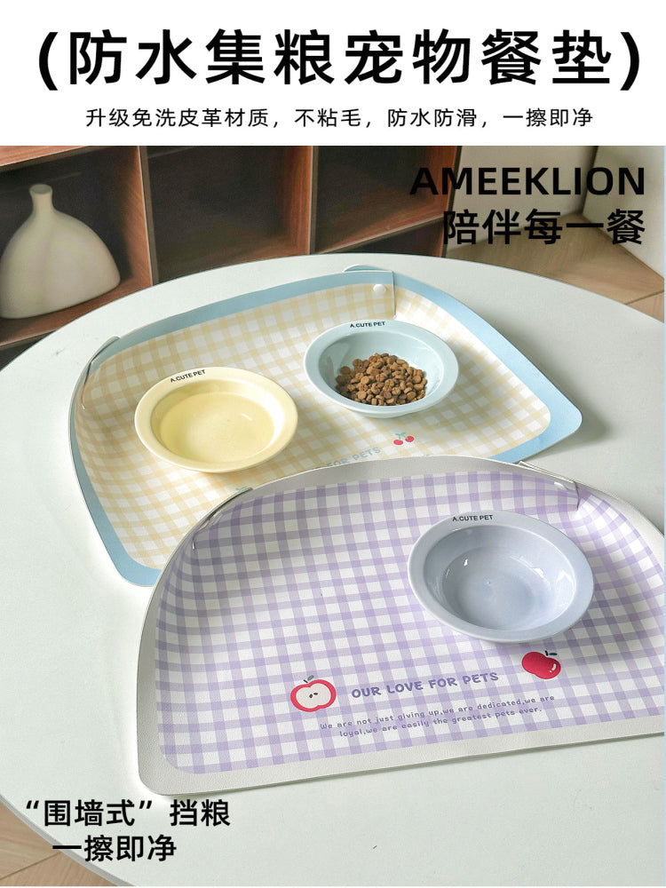 宠物餐垫防水防滑PU皮革垫子猫碗粮垫大号吃饭垫餐盘垫狗碗防滑垫