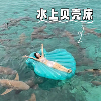 水上游泳浮床儿童网红宠物游泳圈防侧翻成人便携式泳池充气漂浮床
