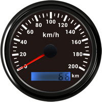 85mmGPS速度表0-200km/h防水防尘红色背光灯改装汽车摩托车时速表