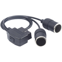 汽车设备OBD取电线点烟器供电线汽车OBD2转点烟器连接线电源线