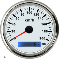 85mmGPS速度表0-200km/h防水防尘红色背光灯改装汽车摩托车时速表