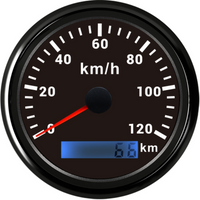 85mmGPS速度表0-200km/h防水防尘红色背光灯改装汽车摩托车时速表