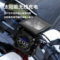 摩托车胎压监测器 机车通用防水防震太阳能无线外置胎压检测仪