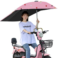 电动车遮阳伞雨棚蓬篷电瓶踏板摩托三轮自行车黑胶防晒防紫外线伞 A 雨滴蓝色银胶【单伞】