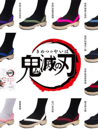 万圣节COS鬼灭之刃鞋动漫木屐 角色扮演祢豆子蝴蝶忍人字木底拖鞋