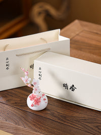 景德镇陶瓷花瓶梅花摆件客厅插花装饰品高级感轻奢小众设计感花器