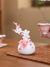 景德镇陶瓷花瓶梅花摆件客厅插花装饰品高级感轻奢小众设计感花器
