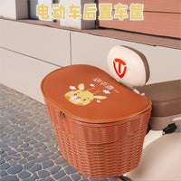 电动车后置车筐电动摩托车后尾挂篮加大书包车篓后用靠背菜篮子