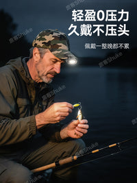 钓鱼专用头灯钓鱼灯夜钓灯感应超长续航夹帽灯强光超亮帽夹头戴式