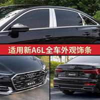 适用于19-25款奥迪A6L外观改装前杠亮条车窗雾灯条后备箱装饰亮条