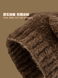 日系可爱小熊耳朵雷锋帽子女款2025新款秋冬季毛绒针织护耳毛线帽