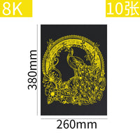 Scratch Art Paper with Bamboo Pen, A4/4K Assorted Colors