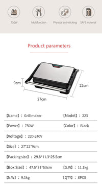 110V Electric Griddle for Pancakes, Hamburgers, Eggs, Cake, Steak, and Panini