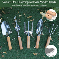 10-Piece Garden Tool Set with Folding Stool