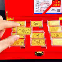 十二生肖小金条摆件黄金生肖纪念金砖会销保险商务店庆礼品批发