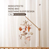 Wooden Crib Mobile with Bracket for Newborn Baby Bed