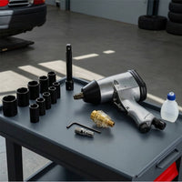 Adjustable Speed Air Impact Wrench Kit Reversible Air Tool Kit with Carrying Case Professional Impact Wrench with Socket Set Long-Lasting for Mechanics, Garage