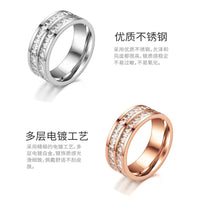满天星戒指批发女钛钢戒指满钻戒情侣对戒锆石戒指冷淡风轻奢指环