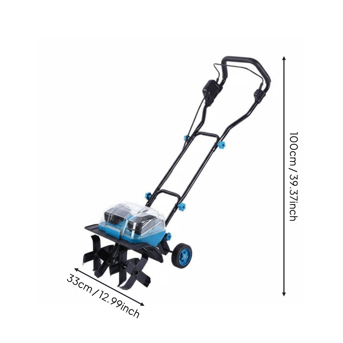 40V Brushless Tiller Multi-Functional Cordless Soil Cultivator for Gardeners