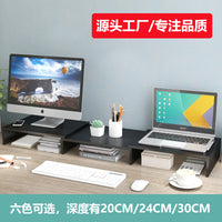 Wooden Monitor Stand with Storage for Dual Screens