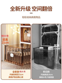 化妆品收纳盒梳妆台桌面护肤品防尘柜桌下面透明抽屉式面膜置物架