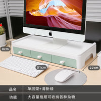 Nazhuang Plastic Desktop Monitor Stand with Two-Tier Storage, European Style