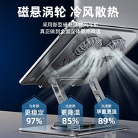 All-Metal Laptop Cooling Stand with 360° Rotation, Dual Fans, Silent