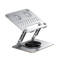 All-Metal Laptop Cooling Stand with 360° Rotation, Dual Fans, Silent