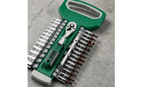 1/4-Inch Drive Socket Wrench Set with Bent Handle 72-Tooth Socket Wrench Set with Storage Case Reversible Quick Release for DIYers, Homeowners, Cyclists, Home Repair, Garage, Two-Wheeler Maintenance